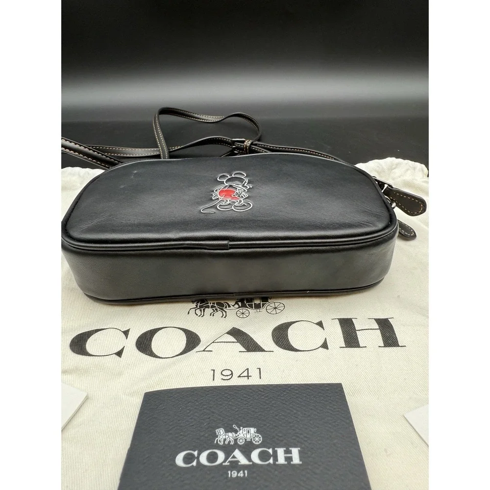 COACH x DISNEY Collection - MICKEY Crossbody Clutch Black Leather Bag‎